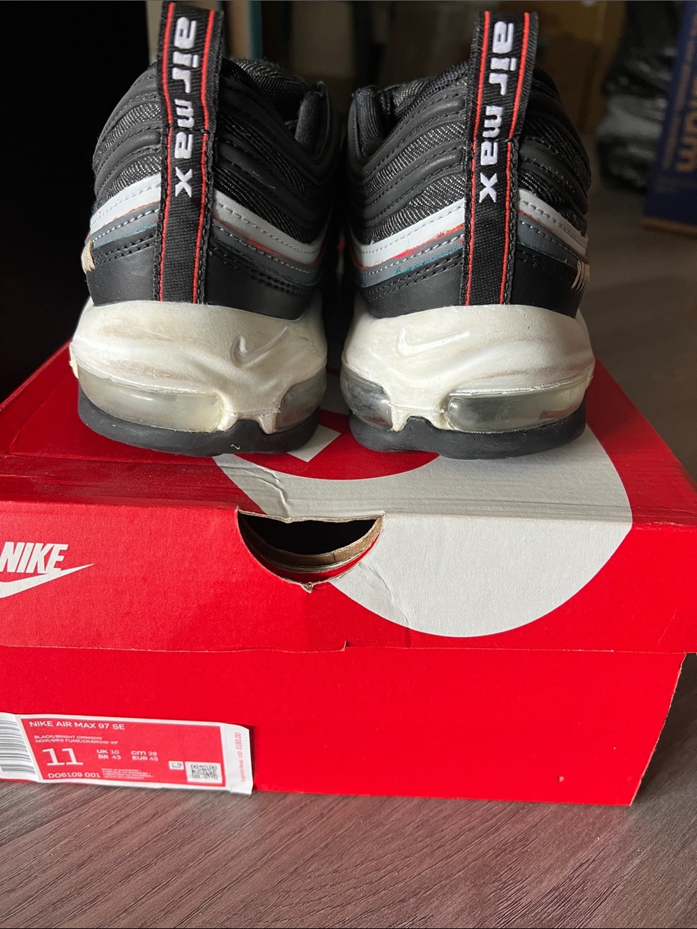 SOLD! NOT AVAILABLE! Nike Men’s Black with Crimson red Accent - Air Max 97 - Picture 9 of 10